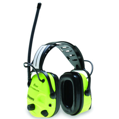 Howard Leight AM FM Radio Hi-Vis Earmuff Ear Defender 1015210 - Davro Online